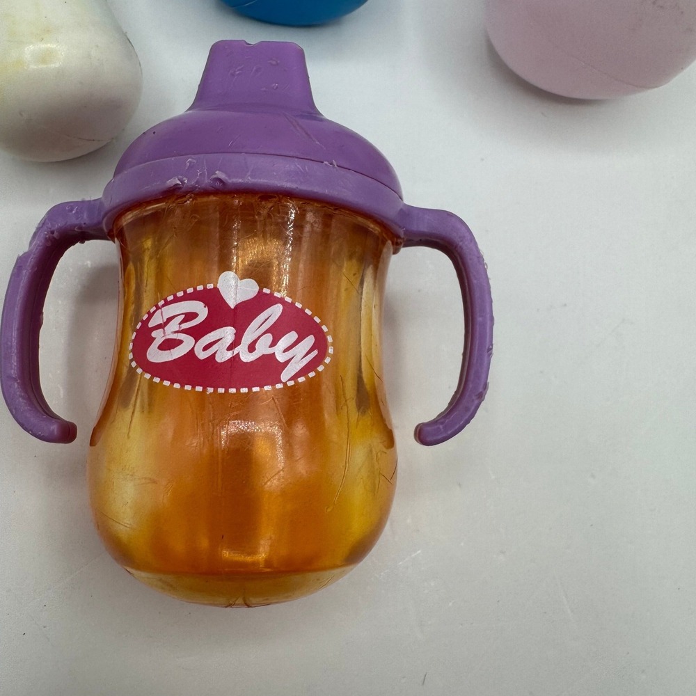 Baby Alive Gi-Go Toys Doll Bottles Sippy Cup Multicolor 4 Piece Set Replacements - Picture 5 of 7